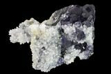 Cuboctahedral Fluorite Crystals with Pyrite on Quartz - China #147052-1